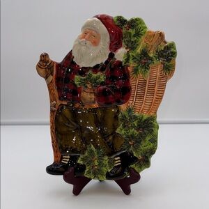 Santa Woodland Candy Plate JCPenny Home Collection Susan Winget 2004